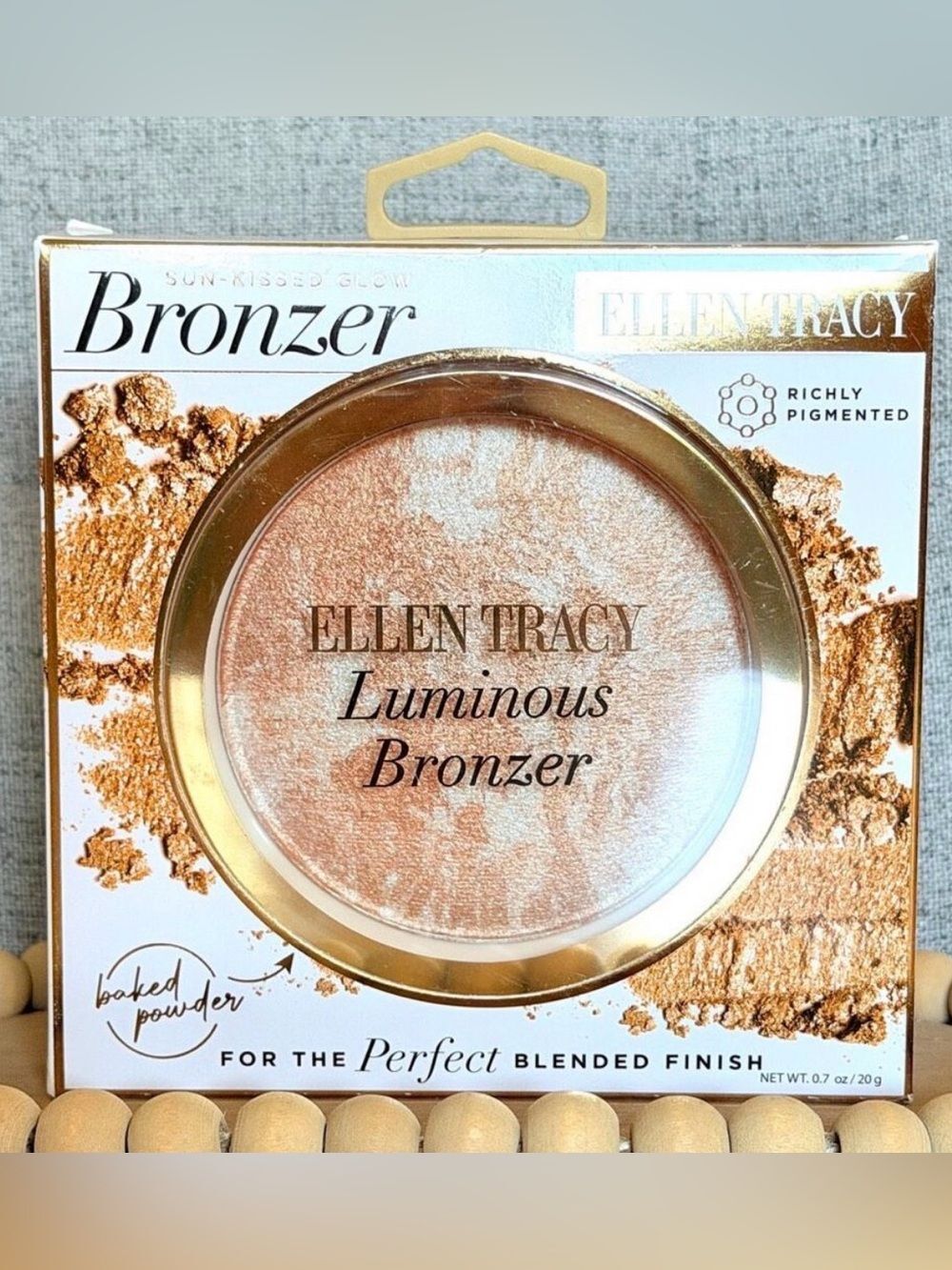 NWT Ellen Tracy XXL Ultra Luminous Big Baked Powder Bronzer Radiant Healthy Glow